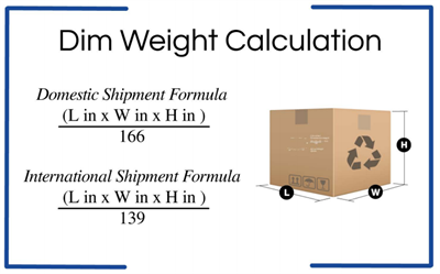 Dim Weight Calculation